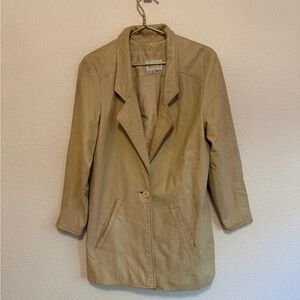 Vintage Vakko Women's Tan Leather Jacket XS
